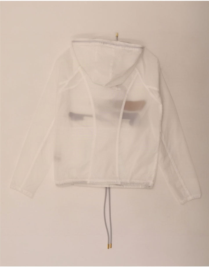 Fila Womens Graphic Hooded Tracksuit Top Jacket UK 10 Pequeno Poliéster Branco