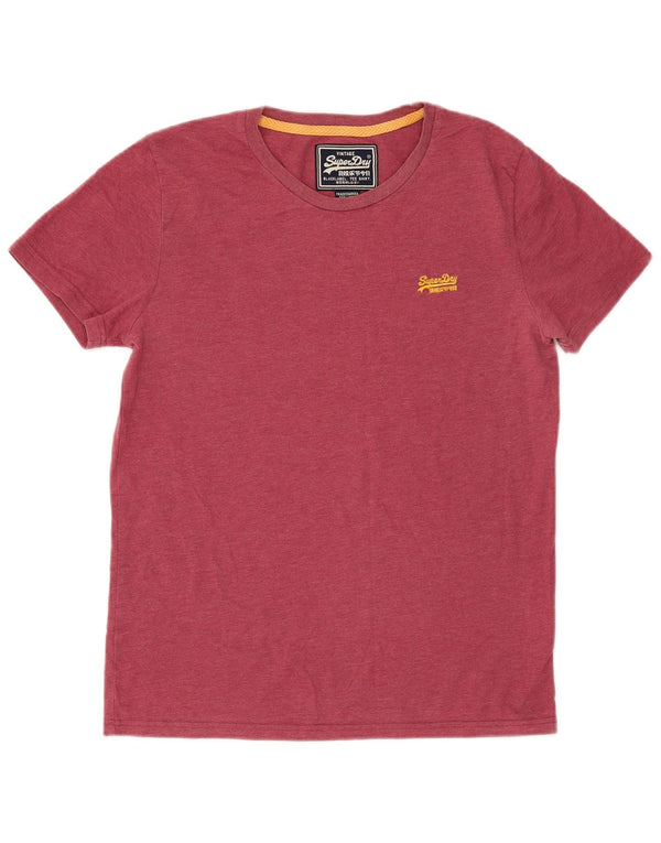 Superdry Mens Graphic T-Shirt Top Grande Algodão Vermelho