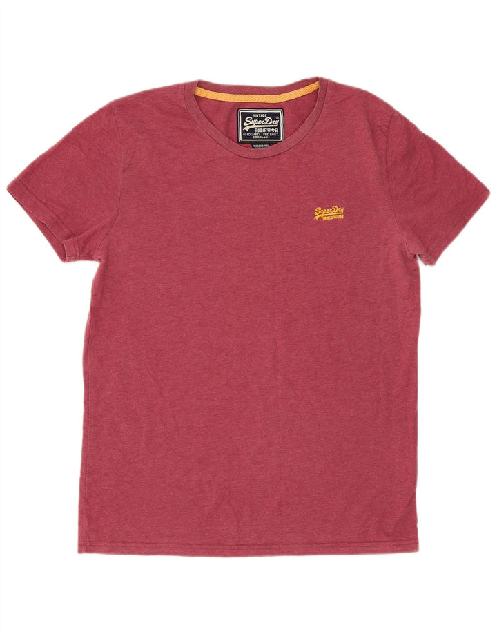 Superdry Mens Graphic T-Shirt Top Grande Algodão Vermelho