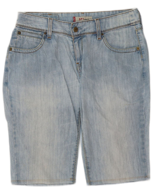 Shorts jeans feminino Levi's 571 Slim Fit W31 algodão azul médio