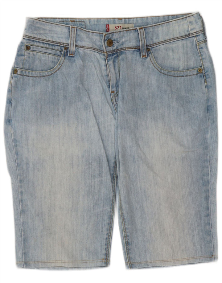 Shorts jeans feminino Levi's 571 Slim Fit W31 algodão azul médio