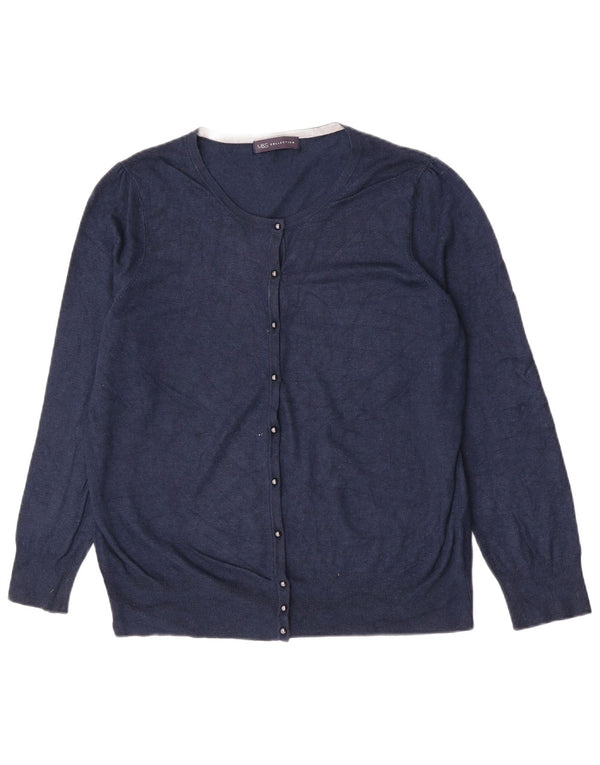 Suéter cardigã feminino Marks & Spencer Reino Unido 16 grande azul marinho
