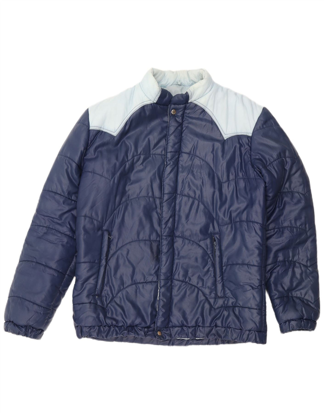 Jaqueta acolchoada masculina vintage IT 54 2XL poliamida azul marinho