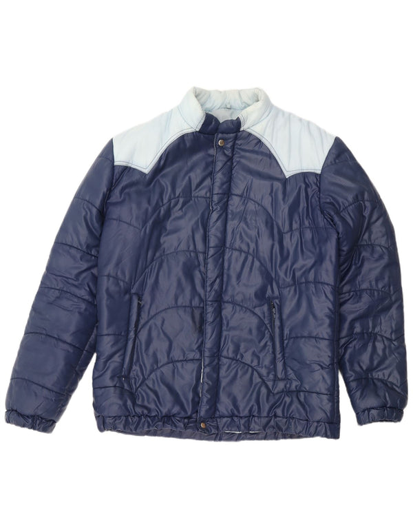 Jaqueta acolchoada masculina vintage IT 54 2XL poliamida azul marinho