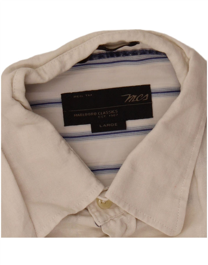 Camisa masculina Marlboro Classics Slim Fit grande branca