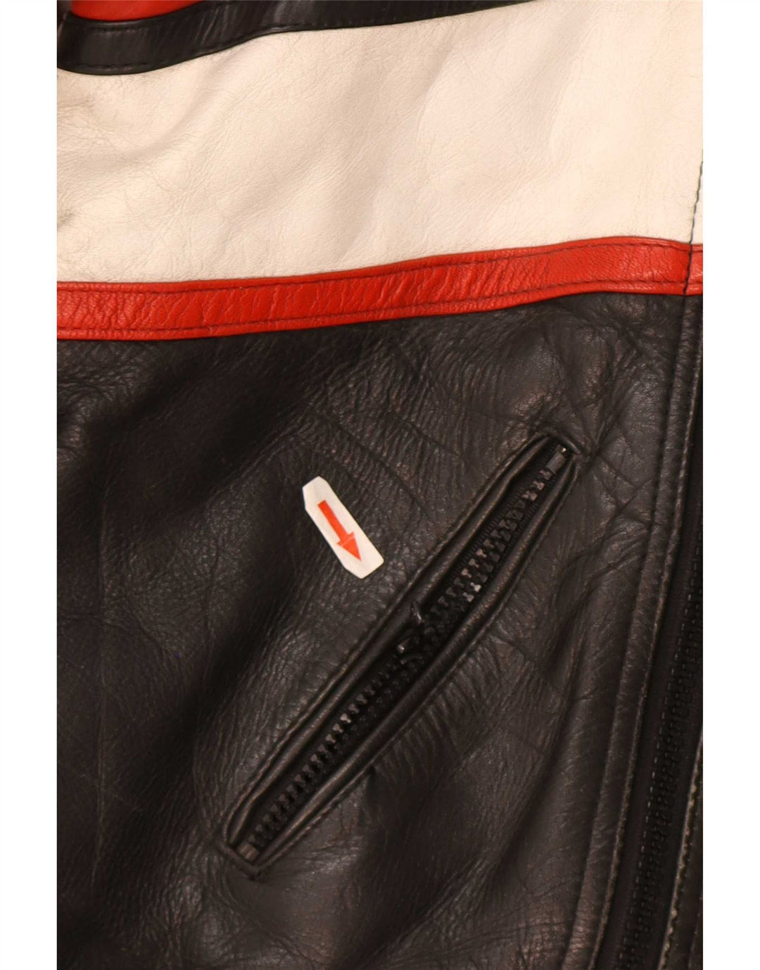 Jaqueta masculina Sportex Racer IT 44 XS couro colorblock preto