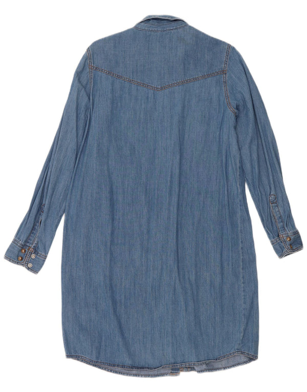 Vestido camisa jeans feminino Marks & Spencer Reino Unido 12 algodão azul médio