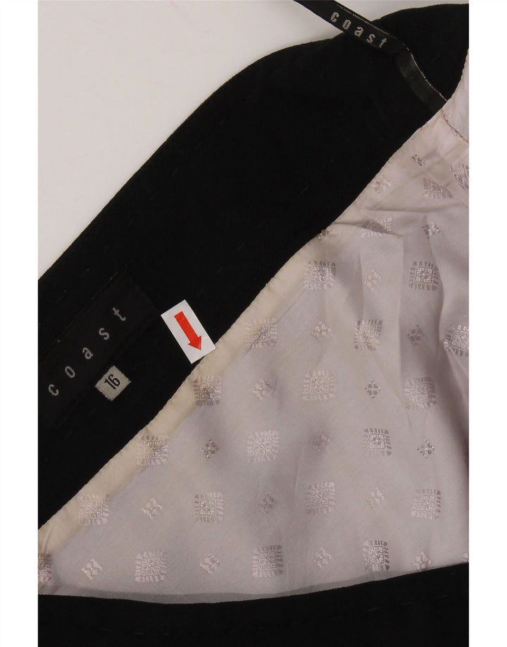 Saia feminina COAST em linha A UK 16 grande W34 poliéster preto