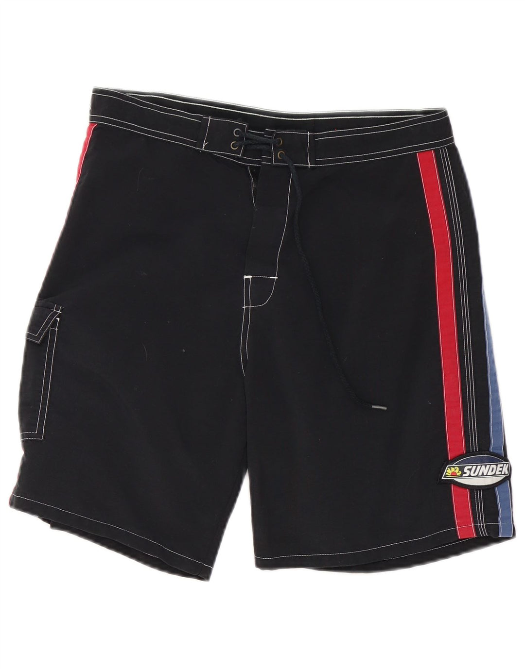 Shorts de natação masculino Sundek médio preto colorblock nylon