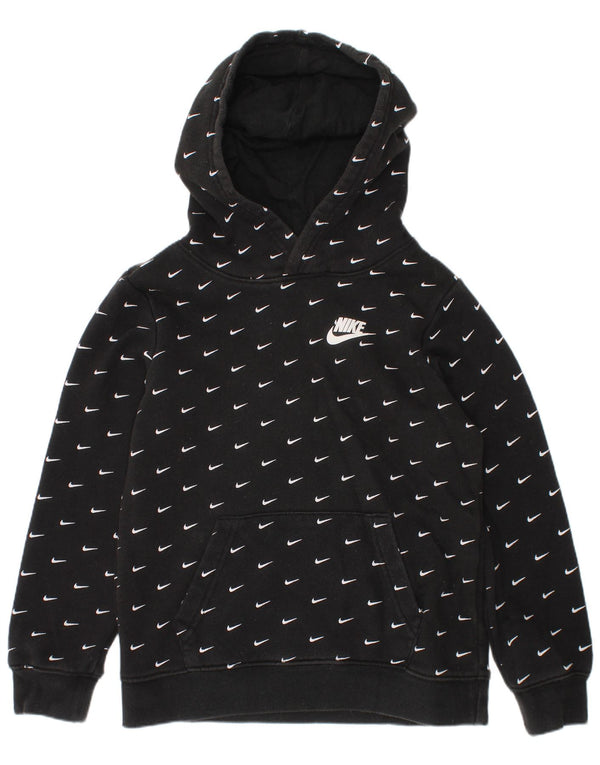 Suéter gráfico com capuz Nike Boys 6-7 anos grande algodão preto