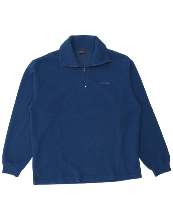 Suéter de lã masculino Invicta com zíper e gola grande poliéster azul