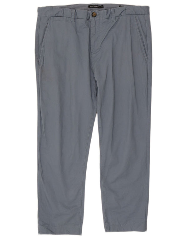 Calça cropped masculina French Connection Slim Fit W36 L25 Azul