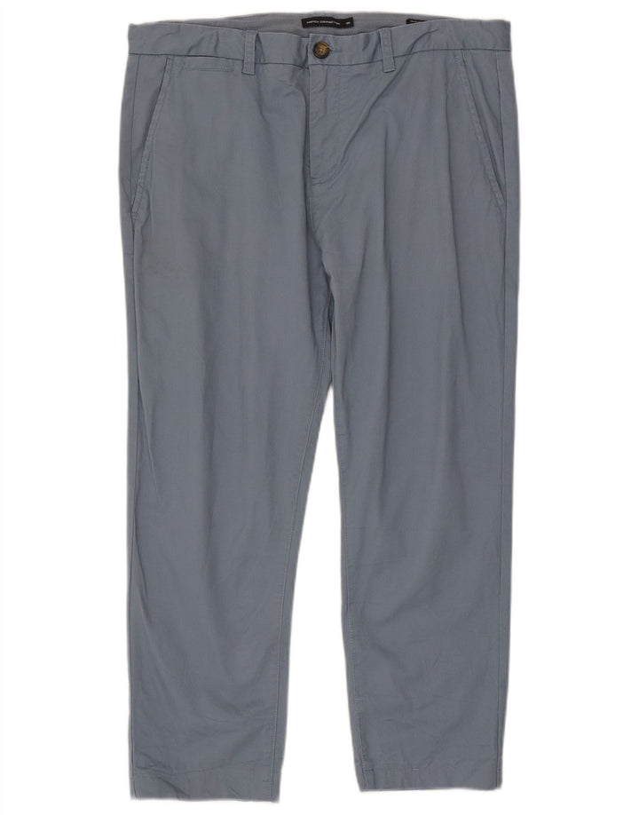 Calça cropped masculina French Connection Slim Fit W36 L25 Azul