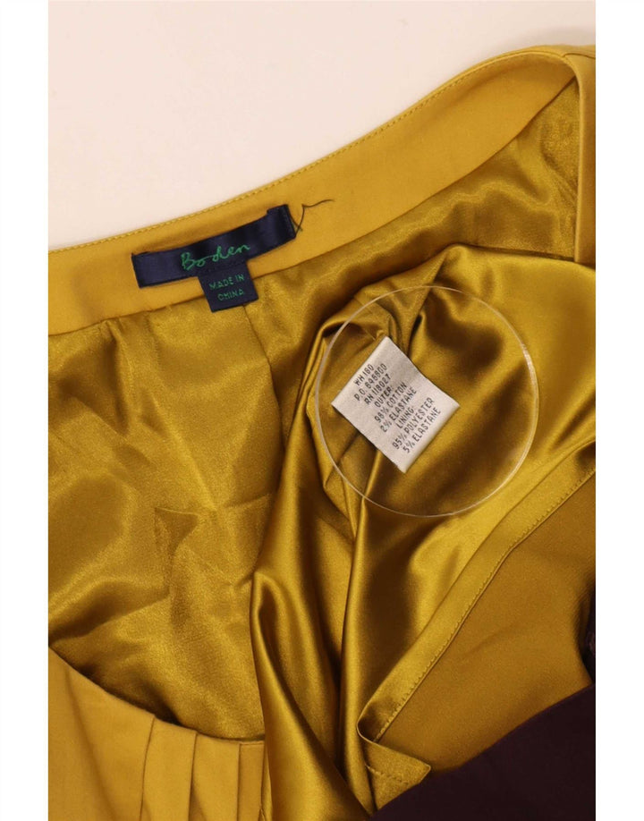 Boden Vestido básico feminino de mangas curtas UK 12 Amarelo médio Colourblock