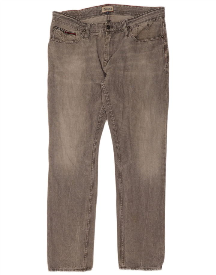 Tommy Hilfiger Masculino Slim Jeans W36 L34 Cinza