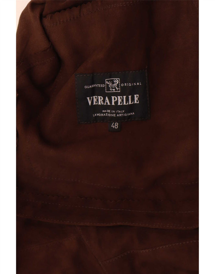 Jaqueta feminina vintage de camurça IT 48 XL couro marrom