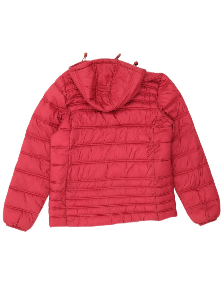 Jaqueta acolchoada com capuz feminina Crew Clothing UK 12 poliamida vermelha média