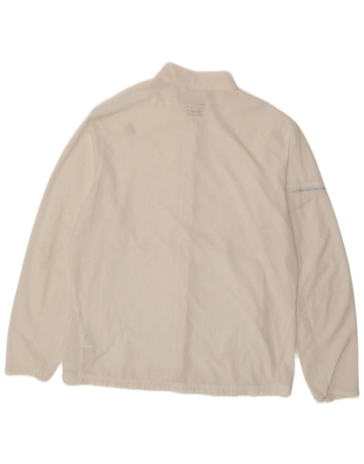 REEBOK Jaqueta masculina de agasalho grande poliéster xadrez branco
