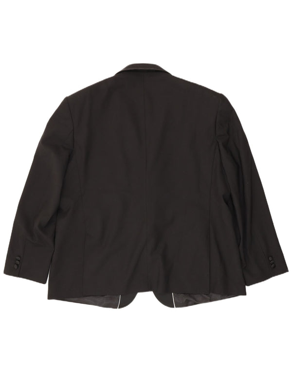 Jaqueta blazer masculina Pierre Cardin com 1 botão Reino Unido 52 6XL poliéster preto