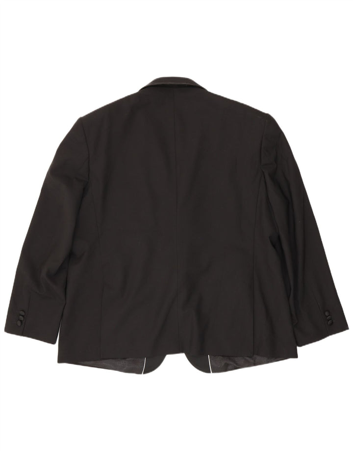Jaqueta blazer masculina Pierre Cardin com 1 botão Reino Unido 52 6XL poliéster preto