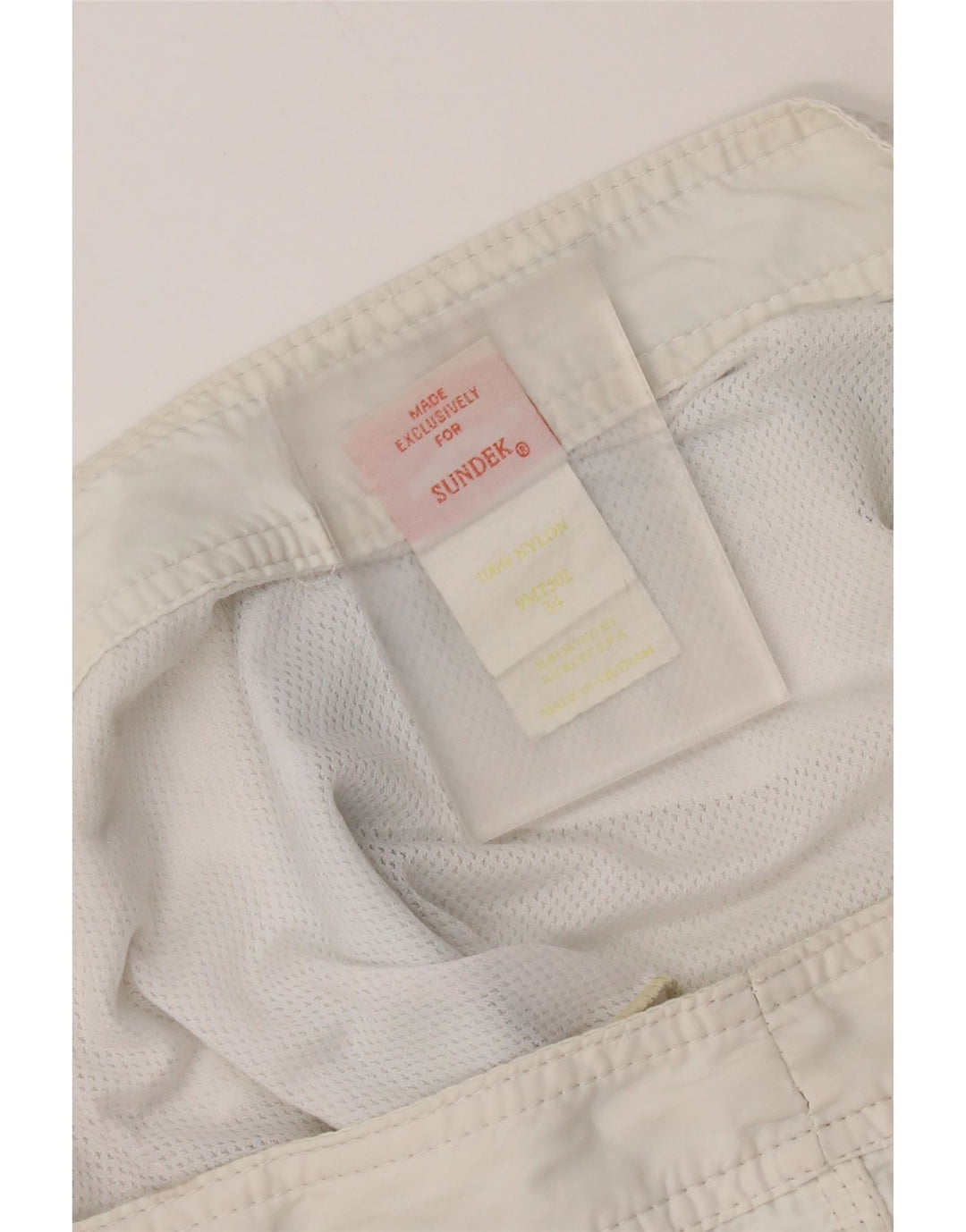 Sundek Mens Natação Shorts Grande Nylon Branco
