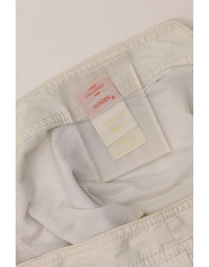 Sundek Mens Natação Shorts Grande Nylon Branco