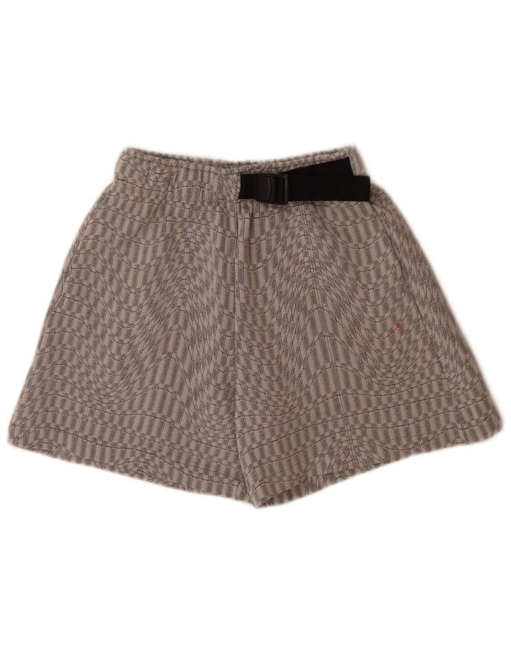 Shorts esportivos femininos Nike UK 6 XS poliéster geométrico cinza