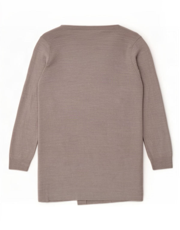 Suéter cardigã feminino Longline da Marks & Spencer Reino Unido 14 cinza médio manchado