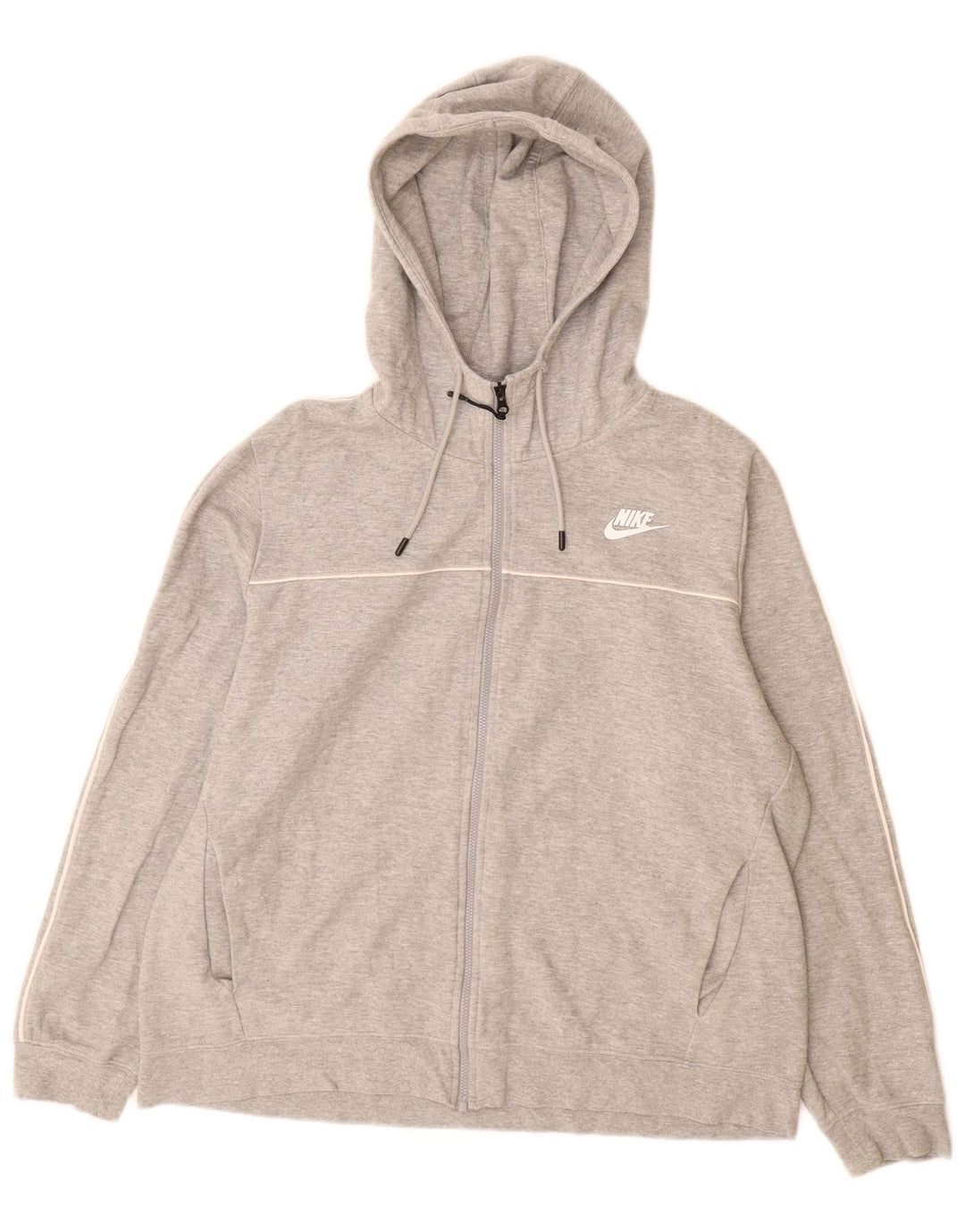 Suéter feminino Nike com capuz e zíper UK 16 grande algodão cinza