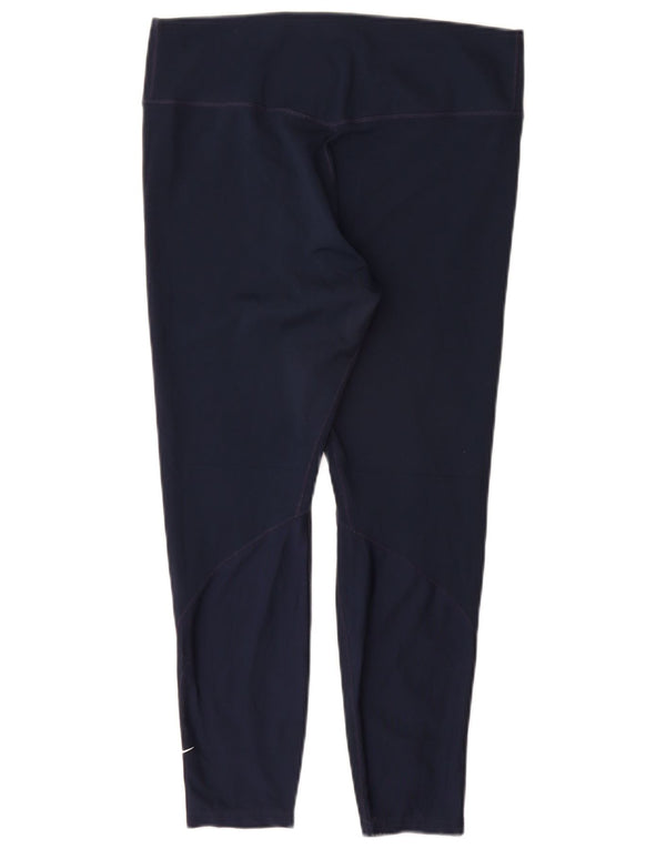 Leggings Nike Dri Fit Crop Femininas UK 14 Grande Azul Marinho