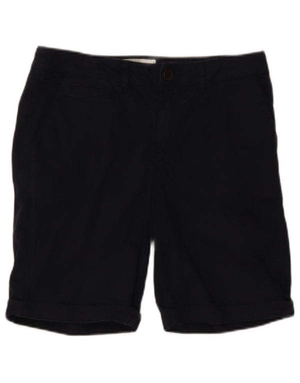 Bermuda feminina Fat Face UK 10 pequena W32 algodão azul marinho