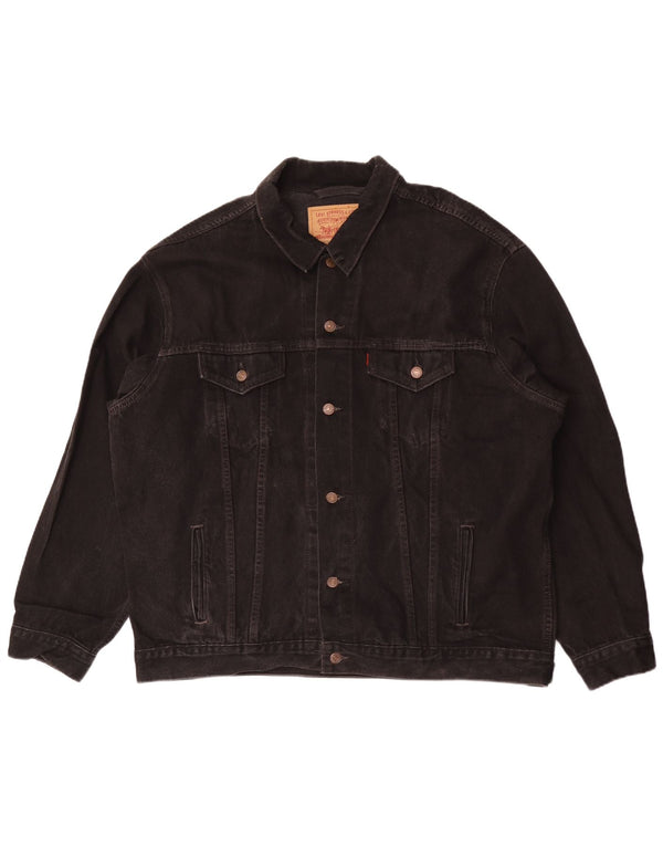 Jaqueta jeans masculina Levi's Loose Fit UK 44 2XL algodão preto