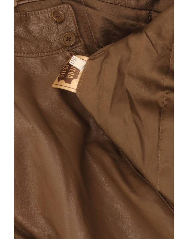 Jaqueta de couro masculina vintage IT 50 grande couro marrom