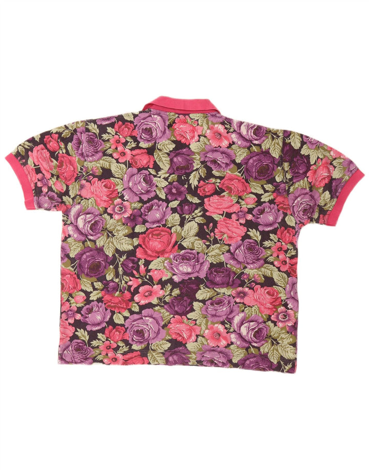 Camisa polo feminina CHAMBERS UK 16 grande roxo floral