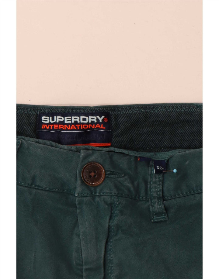 Superdry Mens Regular Chino Shorts W32 Médio Algodão Verde