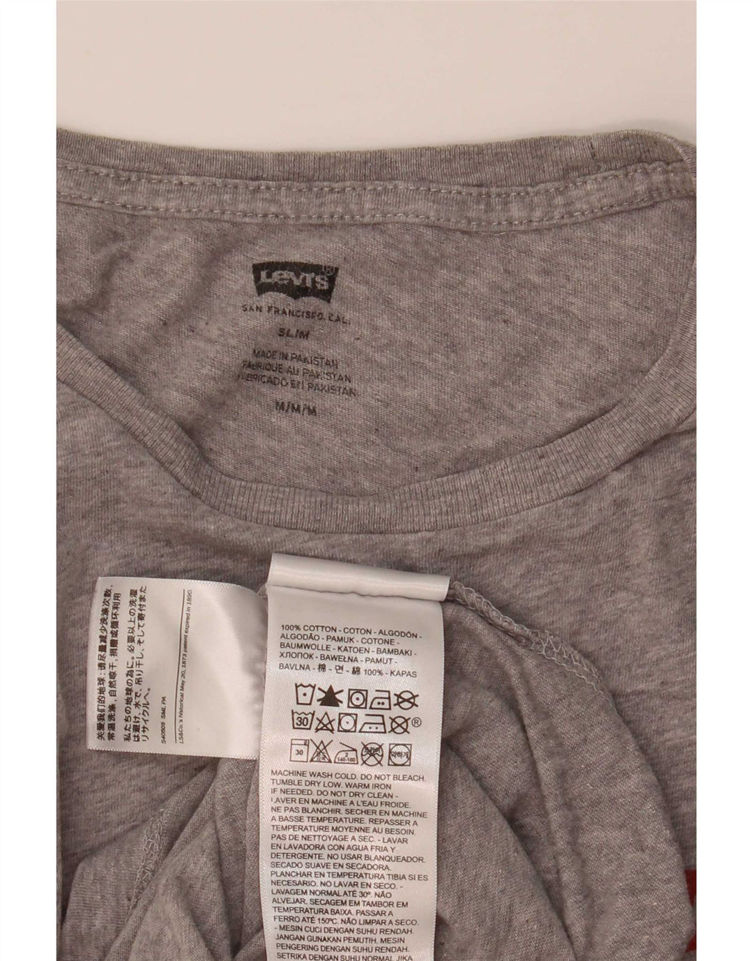 Camiseta feminina Levi's Slim UK 12 cinza médio manchado
