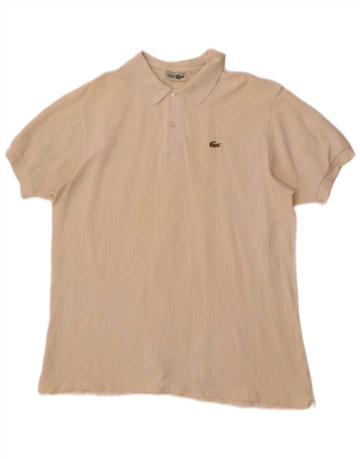 Camisa polo masculina Lacoste tamanho 6 XL algodão branco