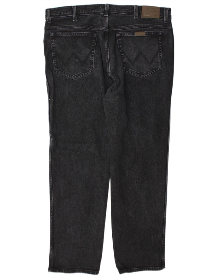 Wrangler Masculino Regular Straight Jeans W42 L32 Cinza Algodão
