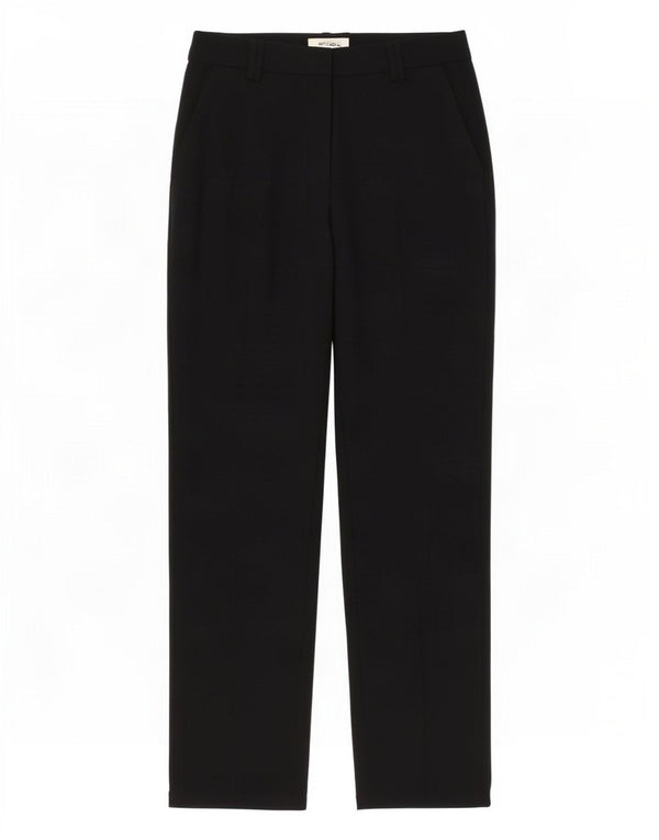 Calça feminina de terno reto Marks & Spencer Reino Unido 8 pequena W27 L32 preta