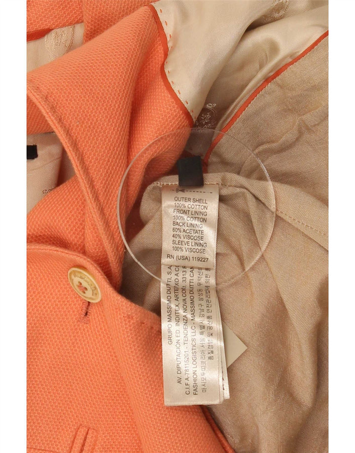 Jaqueta blazer feminina de 1 botão Massimo Dutti UE 38 algodão laranja pequeno