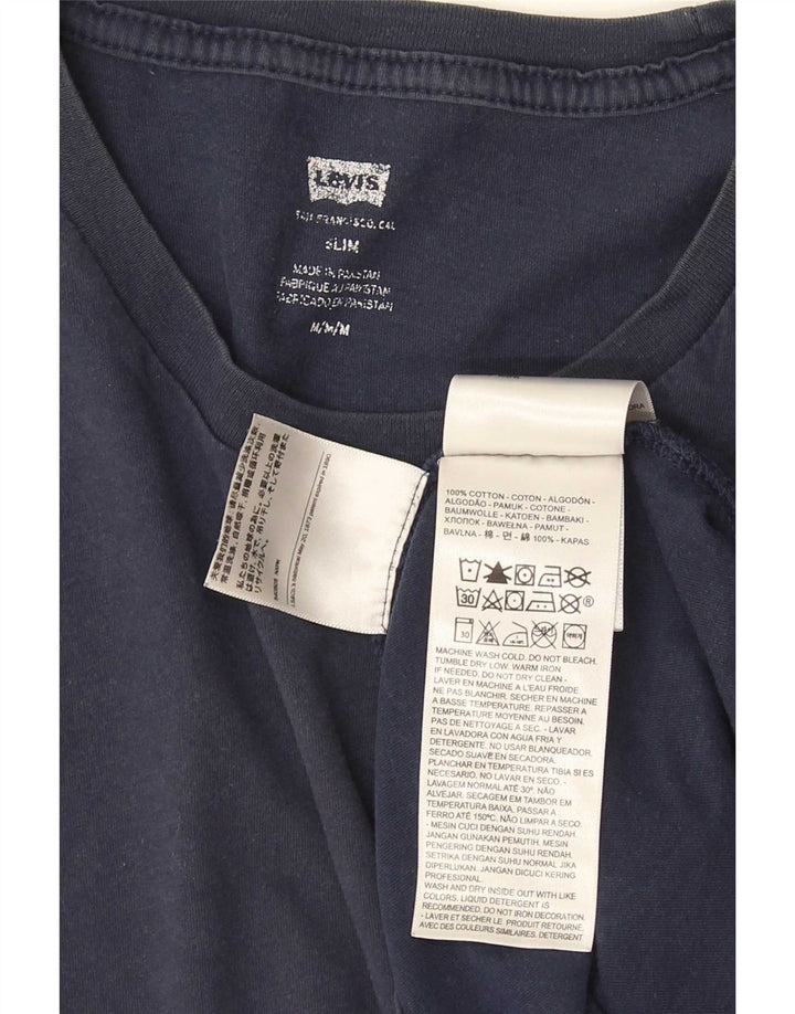 Camiseta masculina Levi's Slim Fit Top Médio Algodão Azul Marinho