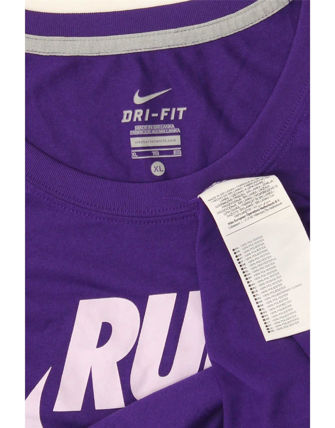 Camiseta Nike Masculina Dri Fit Graphic Top XL Roxo Poliéster