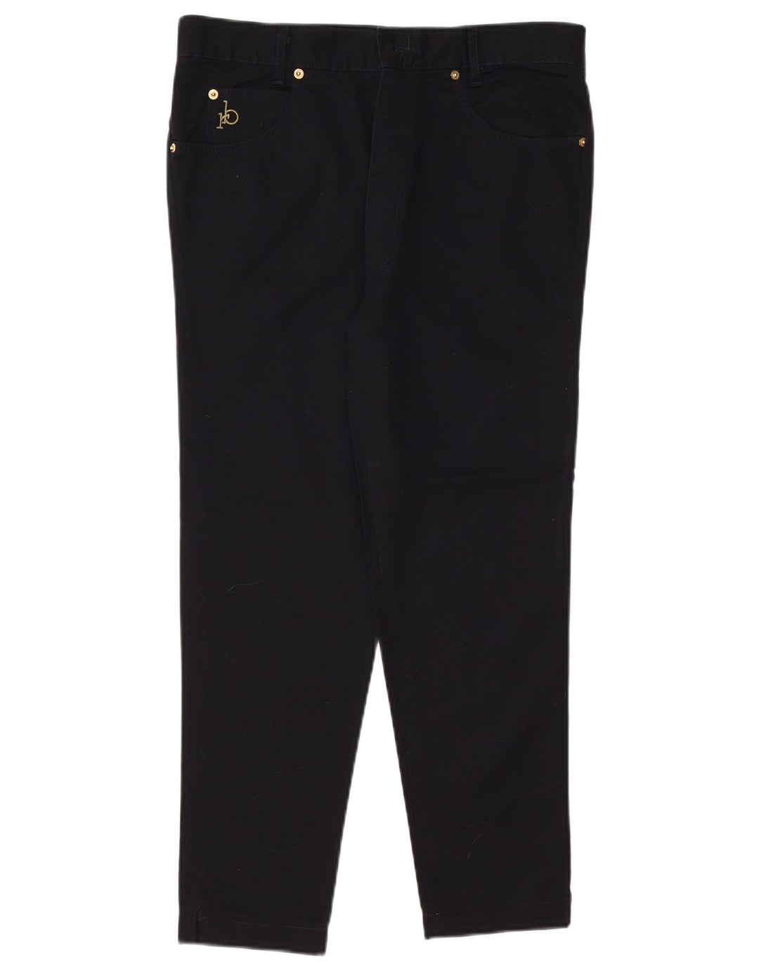 ROCCOBAROCCO Jeans femininos cortados slim IT 48 XL W34 L25 algodão preto