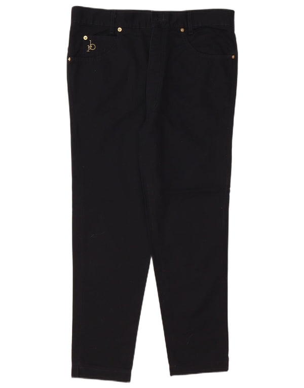 ROCCOBAROCCO Jeans femininos cortados slim IT 48 XL W34 L25 algodão preto