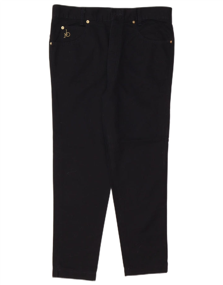 ROCCOBAROCCO Jeans femininos cortados slim IT 48 XL W34 L25 algodão preto