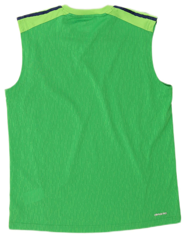 Adidas Mens Climacool Vest Top Grande Verde Colorblock Poliéster