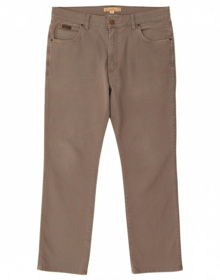 Calça casual reta masculina WRANGLER Texas W34 L30 algodão cinza