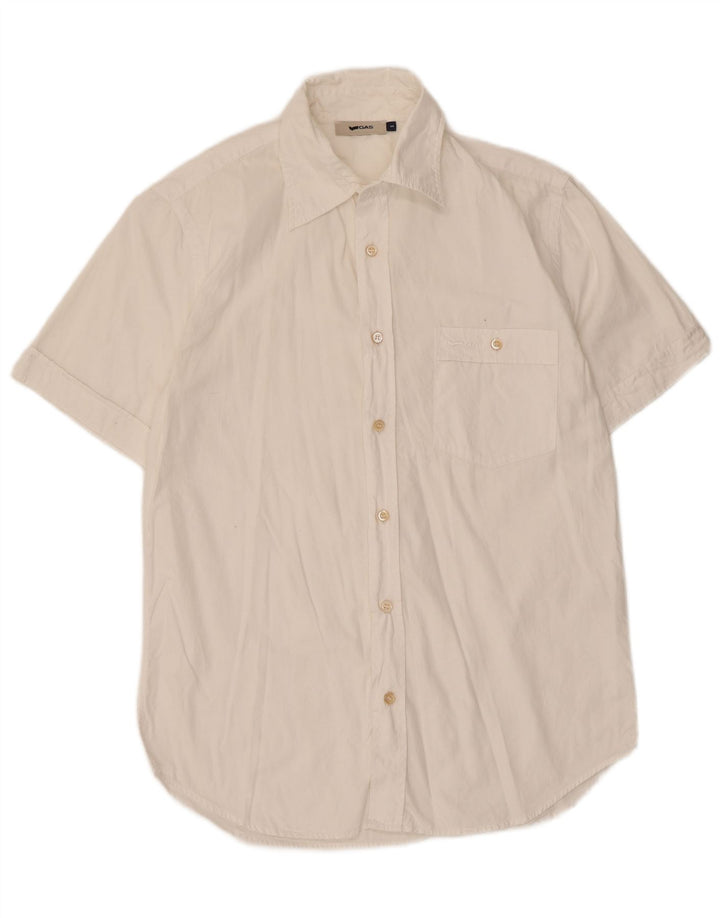 Camisa masculina de manga curta Gas pequena algodão branco