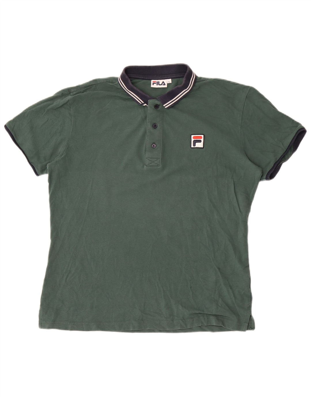 Camisa polo masculina Fila grande algodão colorblock verde