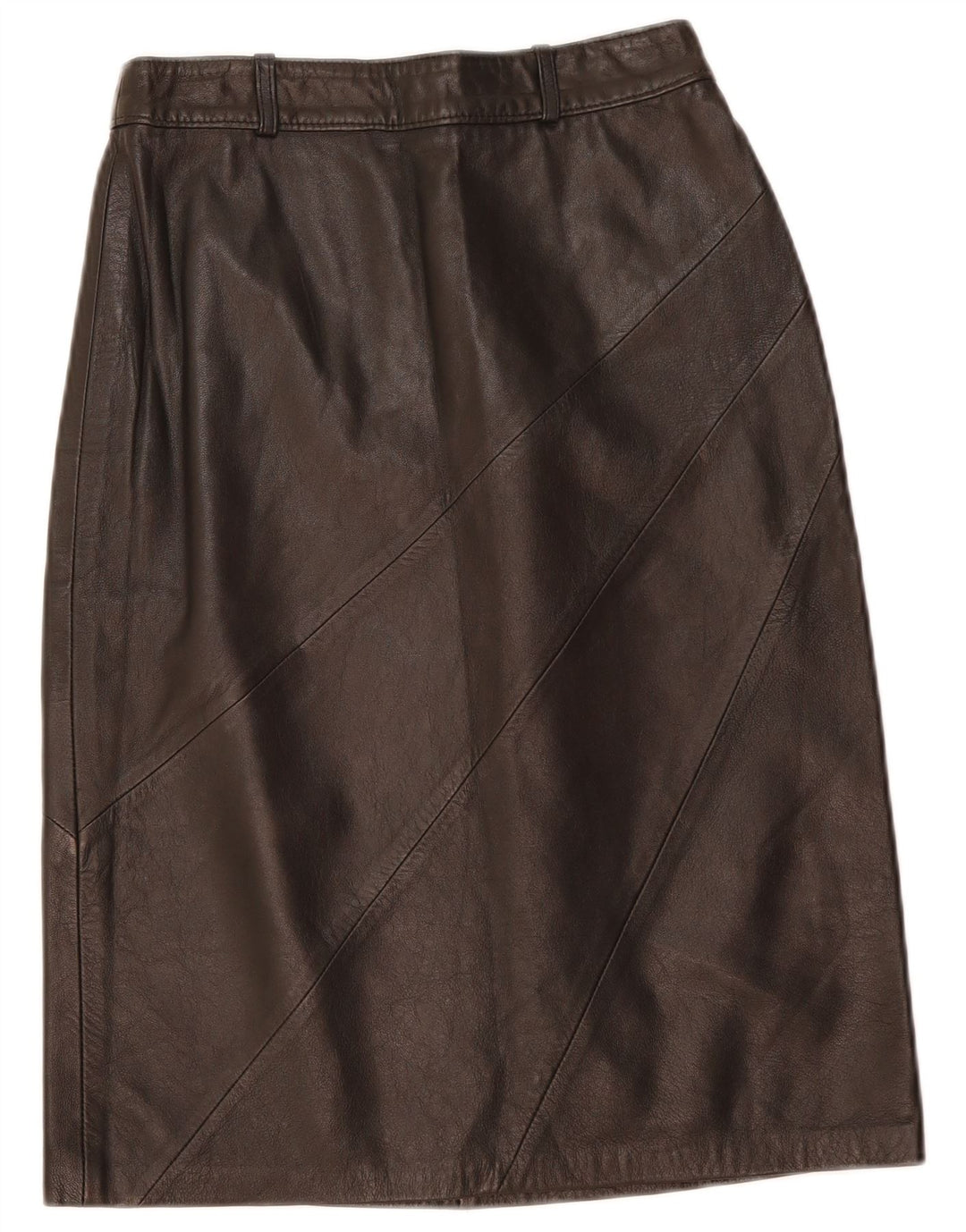 Saia de couro feminina vintage W26 pequena couro preto